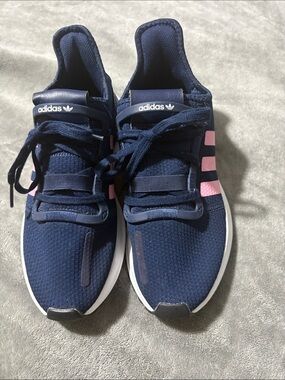 adidas Kids Navy and Pink Running Sneakers